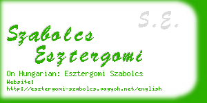 szabolcs esztergomi business card